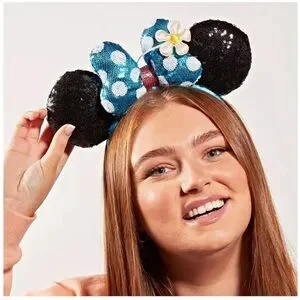 Disney Parks Minnie Sequin Ear Headband Blue Polka Dot Bow Timeless Flower NWT Disney | Accessories | Disney Parks Minnie Sequin Ear  main image 3